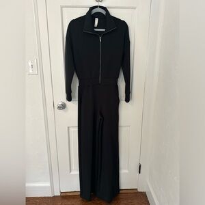 Spanx AirEssentials Long Sleeve Wide Leg Jumpsuit Size XS Black